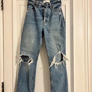 Distressed Blue Jeans